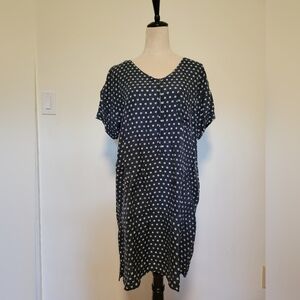 Toad&Co Navy Tencel Zip Front Short Sleeve Dress XL